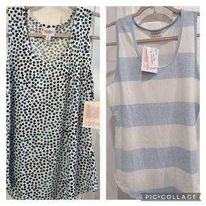 ⭐️Lot of NWT LuLaRoe tank tops. Baby blue and white. Size medium.⭐️